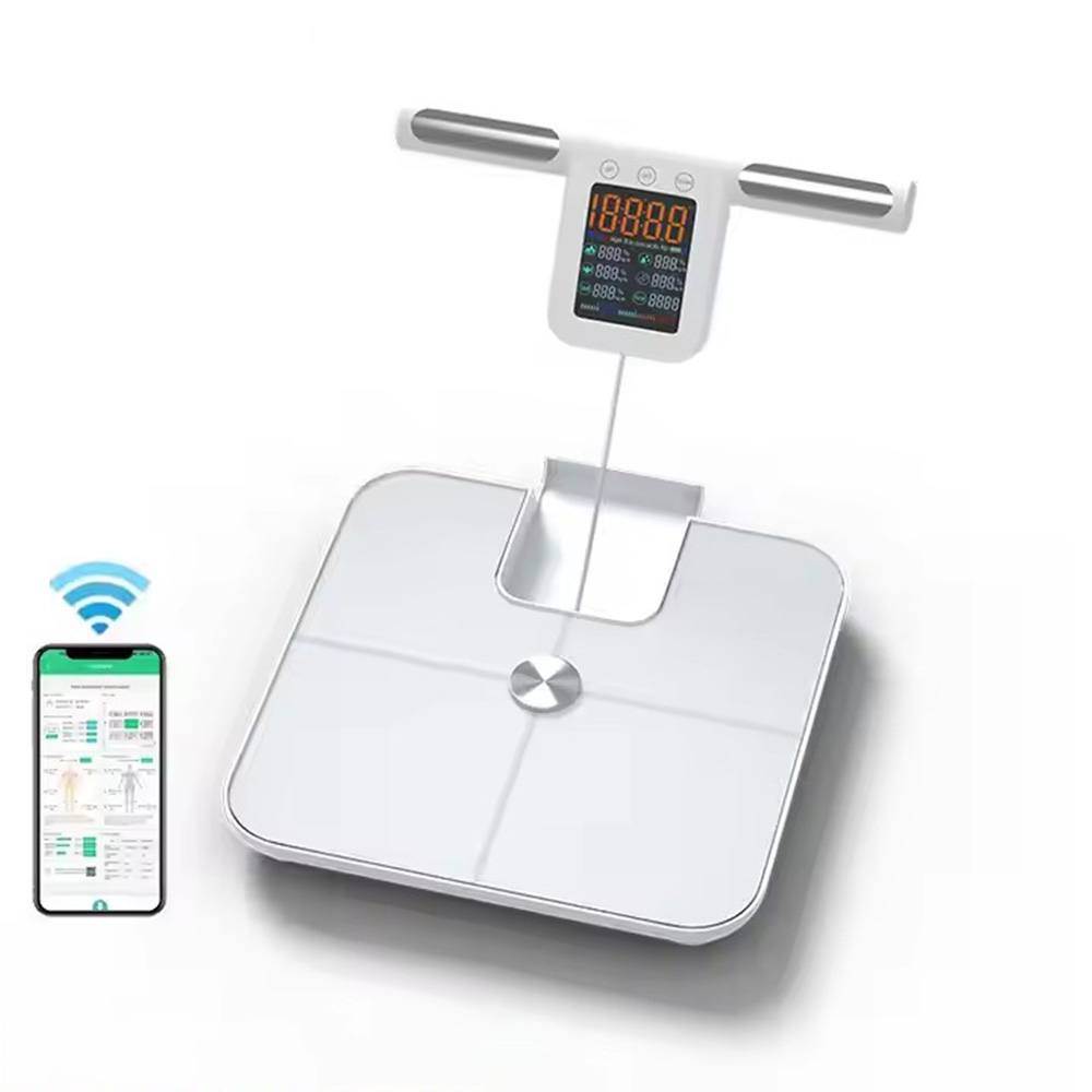 Body Fat Scale Smart - เครื่องชั่งไขมันในร่างกายอัจฉริยะพร้อมที่จับ, เครื่องวิเคราะห์ชีวภาพในร่างกายที่แม่นยํา 24 เครื่อง, เครื่องชั่งน้ําหนัก Bluetooth