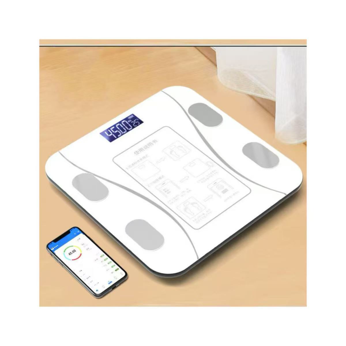 Body Fat Scale Smart - เครื่องชั่งน้ำหนักไขมันในร่างกาย เครื่องชั่งน้ำหนักดิจิตอลไร้สายอัจฉริยะ เครื่องวิเคราะห์องค์ประกอบของร่างกาย พร้อมแอพสมาร์ทโฟน รองรับบลูทูธ