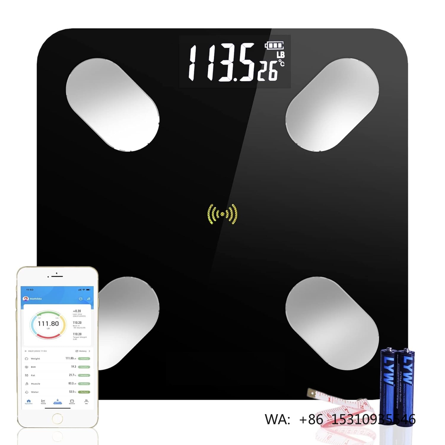 Body Fat Scale Smart - ลดราคาพิเศษ! เครื่องชั่งน้ำหนักอัจฉริยะดิจิทัล วัดน้ำหนักและไขมันในร่างกายสำหรับห้องน้ำ