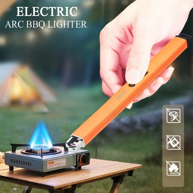 Electronics And Gadgets C - ไฟแช็คกันลมแบบอาร์คพัลส์อิเล็กทรอนิกส์ ปี 2026 พร้อมระบบล็อคป้องกันความปลอดภัย สำหรับตั้งแคมป์กลางแจ้ง ครัว