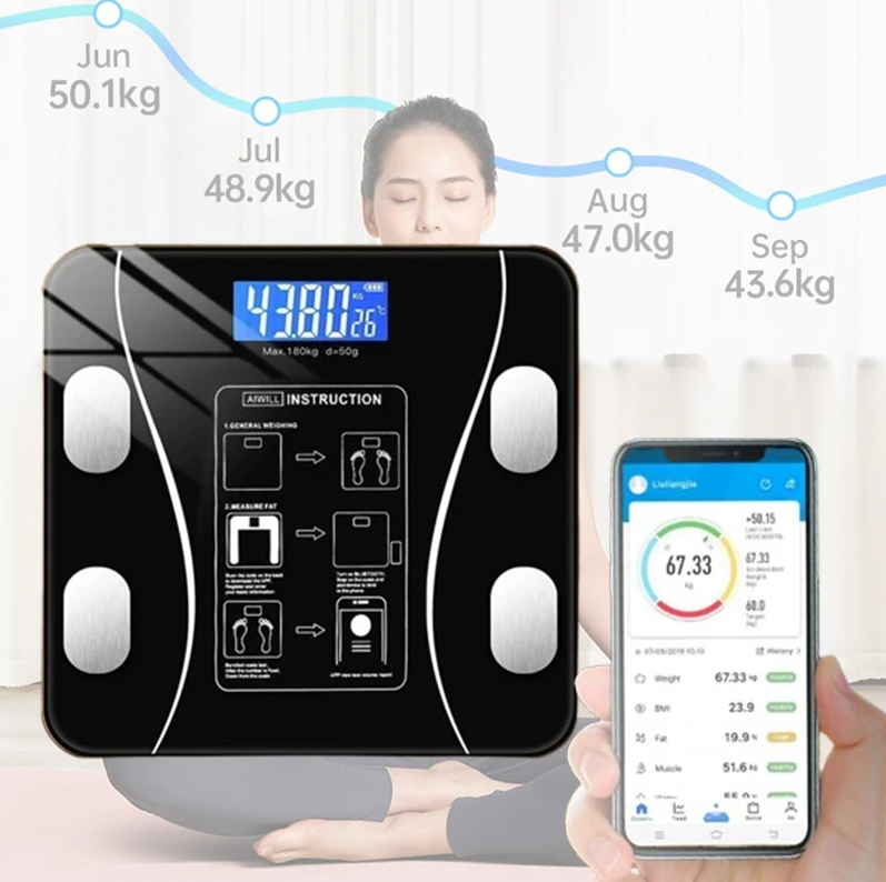Body Fat Scale Smart - เครื่องชั่งน้ำหนักดิจิตอลอัจฉริยะแบบ USB ความแม่นยำสูง เครื่องชั่งน้ำหนักอิเล็กทรอนิกส์ขนาดเล็ก เครื่องชั่งน้ำหนักในครัวเรือน เครื่องชั่งน้ำหนักและไขมันที่แม่นยำ
