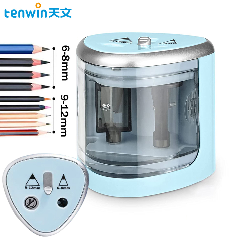 Electronics Home Gadgets - Tenwin ใหม่สองหลุมไฟฟ้าอัตโนมัติกบเหลาดินสอสวิทช์กบเหลาดินสอ Home Office เครื่องเขียนโรงเรียน Art
